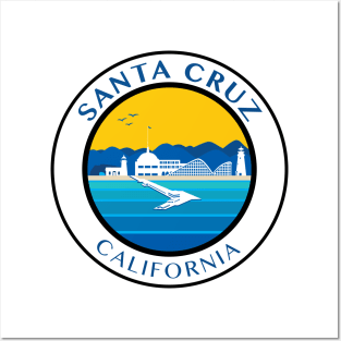 Santa Cruz City Scape California CA Posters and Art